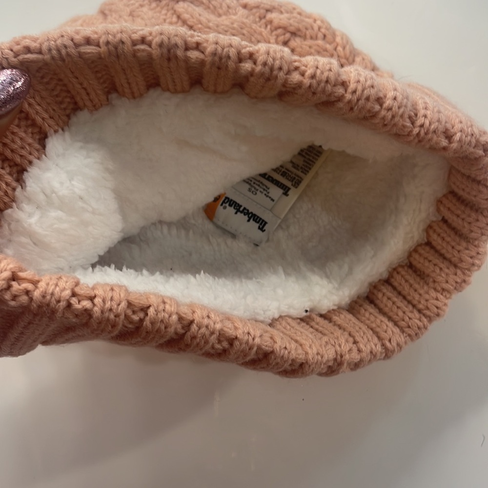 Timberland Peach winter Knit hat, lined - Picture 4 of 4